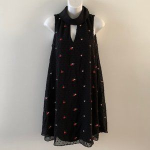 Ivanka Trump Ditsy Floral Swiss Dot Chiffon Dress